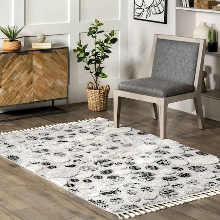 Nuloom Carli Modern Pebble Tasseled Area Rug 4ft x 6ft KKLR30A-406